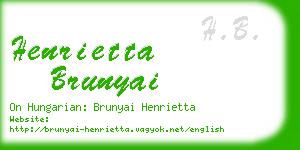 henrietta brunyai business card